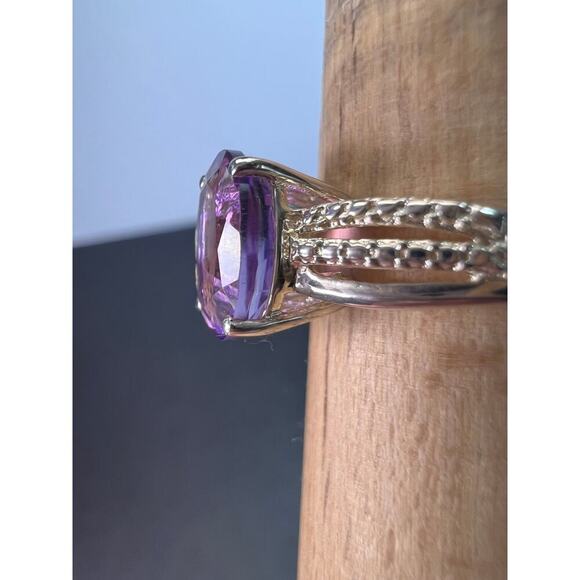 Amethyst sterling silver ring size 9 - Picture 9 of 11